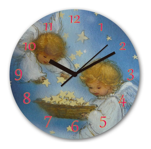 Reloj De Pared De Angeles Querubines 30cm Unicos 0