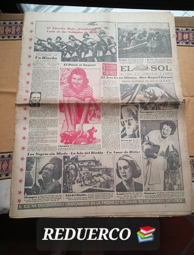 Diario El Sol N° 1 Año 1939 3° Sección Hitler Goebbels 0