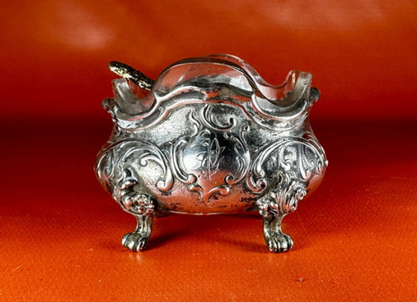 Antiguo Salero De Plata 800 | Italiano | Con Vidrio 0