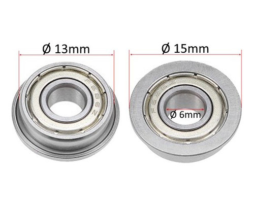 Kit 2 Rolamentos F686zz Ø6 X Ø13 (15mm) X 5mm 1