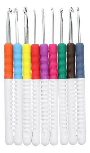 Conjunto De 9 Peças De Crochê De 16 Cm, Abs, 2 Cores, Alça D 0