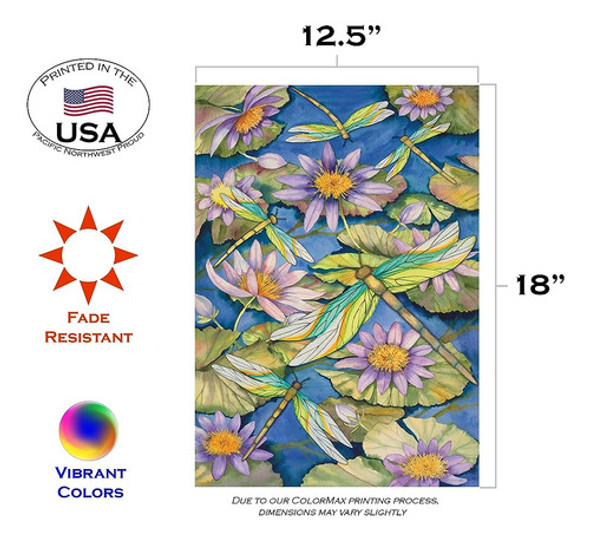 Toland Home Garden 110007 Nenúfares Y Libélulas Bandera De L 1