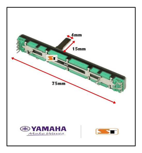 11 Potenciômetro Fader 75mm 20ka Yamaha Linha Pro Mg12/4 1