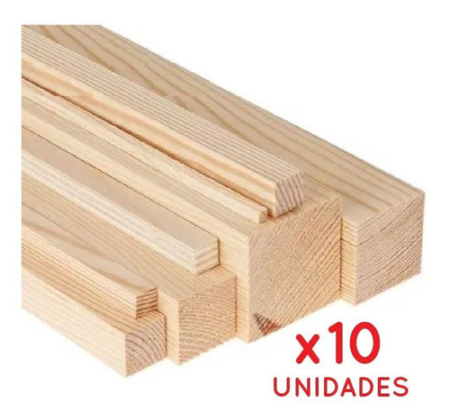 10 Varillas Cuadradas Madera Pino 10x10mm Liston 1