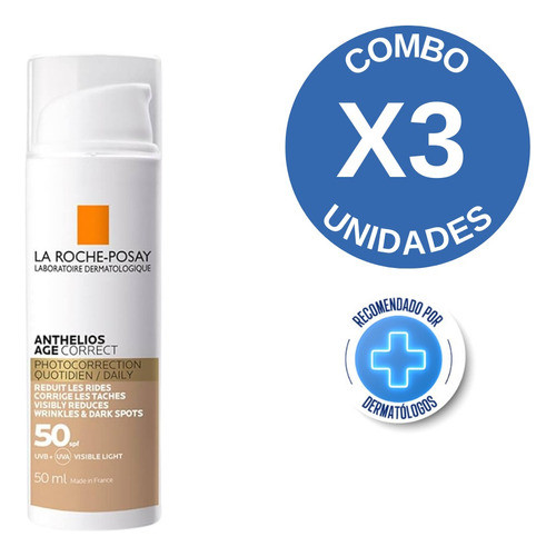 Combo X3 La Roche Posay Anthelios Fps 50 Age Con Color 50 Ml 1