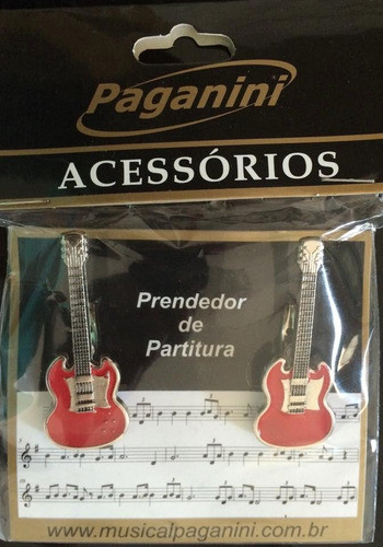 Paganini Prendedor Partitura Clipets Guitarra Ppt083 Metal 0