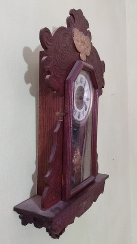 Antiguo Viejo  Reloj Pared Pendulo Funcionando 1