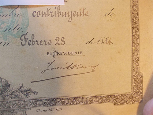 37- Miembro Contribuyente De Soc. Sarmiento Tucuman-1884 1