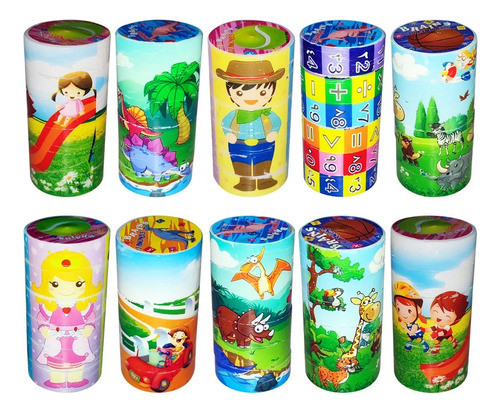 Rompecabeza Puzle Cilindro  Juguete Piñata Souvenir X 6 1