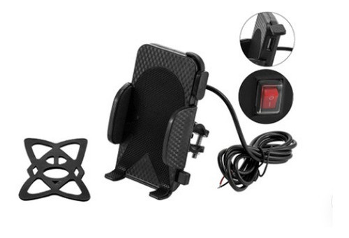 Soporte Y Cargador De Celular Para Moto Con Puerto Usb 0