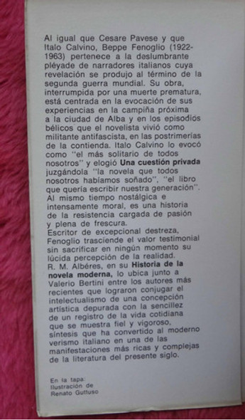 Una Cuestión Privada De Beppe Fenoglio - 1ª Edicion 1