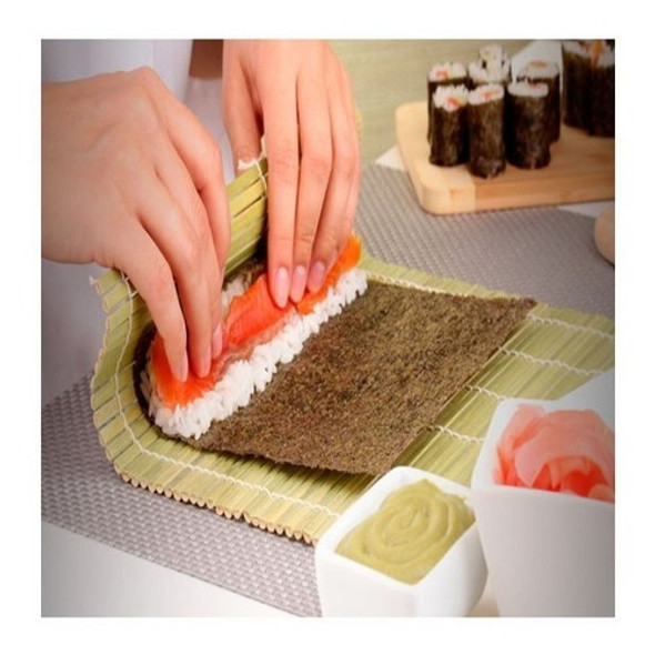 2 Esteiras Sudare Bambu Enrolar Sushi Mat Oriental 23x24 Cm 0