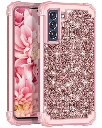 Funda Para Samsung Galaxy S21 Fe 5g 2022 Con Purpurina Rosa 0