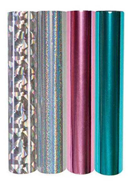 4 Rollos Metalicos Y Holograficos Glimmer Hot Foil Estampa 0