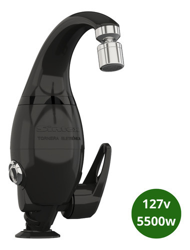 Torneira Eletrônica Bancada E Parede 127v 5500w Preta Sintex 1