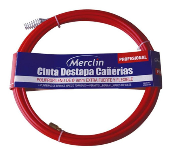 Cinta Flexible Destapa Cañeria Merclin 9mm X 20m.  H Y T 0
