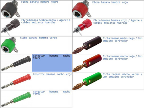 Conector Banana Macho Negro-p 1 Conector Banana Macho Negro-p 1