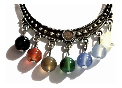 Collar 7 Chakras De Ágatas Piedras Naturales Estuche Regalo 0