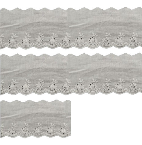 Bordado Inglês - 7,5cm X 13,7m - Branco 067 - Ro.152315 0