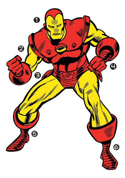 Roommates Classic Iron Man Comic Peel And Stick - Adhesivos 1