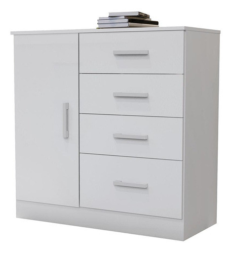 Cômoda Berflex Londres, 1 Porta, 4 Gavetas, Branco - Com0015 0