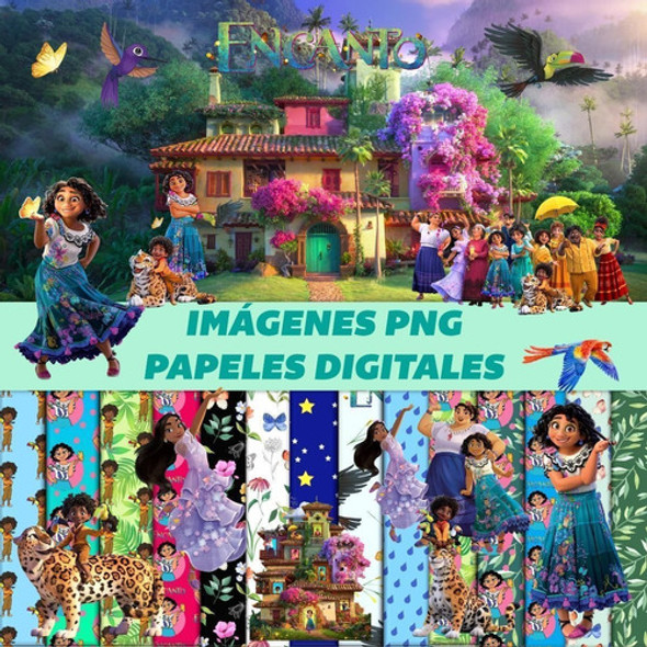 Kit Digital Encanto Disney Clipart Png + Papeles + Fondos 0