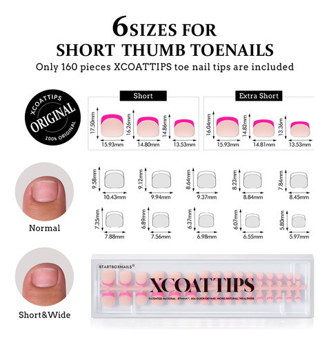 Toe Nail Tips Bartboxnails Xcoattips Short Brighter Pastel 1
