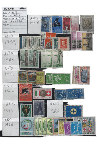 Lote1613 Italia Lote X 190 Sellos Desde 1958 Nuevos Y Usados 0