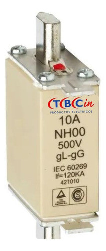 Fusible Acr Tipo Nt/nh Tamaño 000 10 Amp 120ka/50ka 0