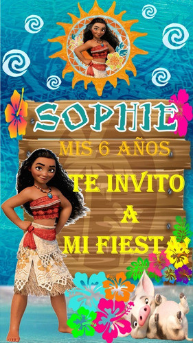 Video Tarjeta Invitación Digital Virtual- Moana 2 0