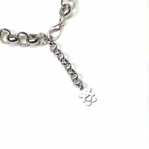 Pulsera De Acero Quirúrgico Con Dije Corazón De Obsidiana 1