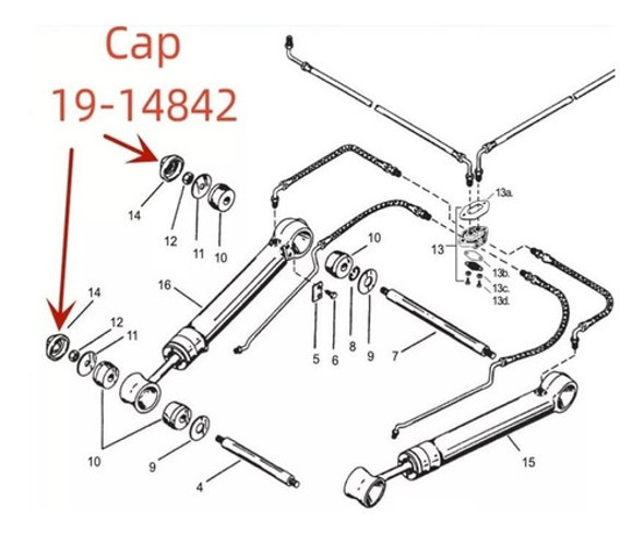 Kit 04 Tampas Do Cilindro Power Trim Mercruiser Bravo Alpha 1