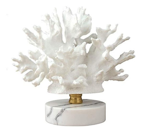 Adorno De Coral De Resina Artificial Blanca De Estilo Nordi 0