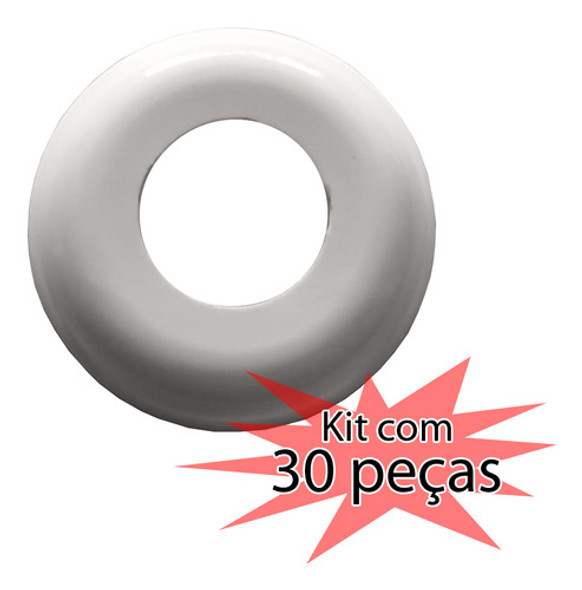 Kit 30 Canopla P/ Corrimão Redondo 38,1mm Nylon Branca 1