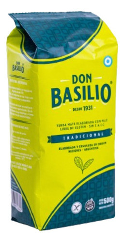 Yerba Mate Don Basilio Tradicional X 500 Gr X 20 Unidades 0