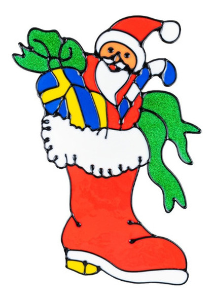 Figura Surtida Para Vidrio, Papa Noel, Navidad 0