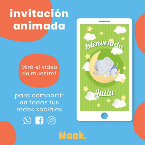 Elefantito Invitación Animada En Video Baby Shower 1