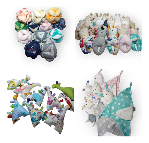 Combo Mayorista Sonajeros De Tela Pelotas Montessori Ajuar 0