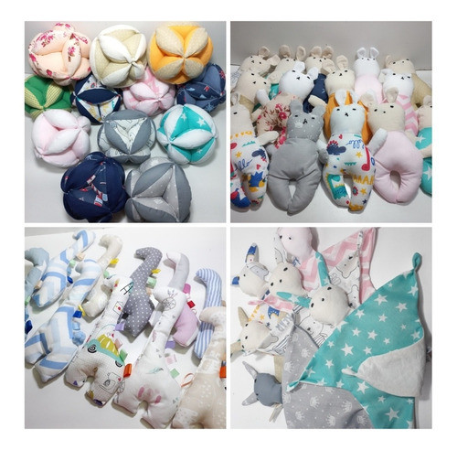 Combo Mayorista Sonajeros De Tela Pelotas Montessori Ajuar 1