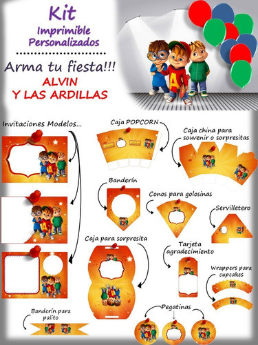 Kit Personalizado Alvin Y Las Ardillas Para Imprimir 1