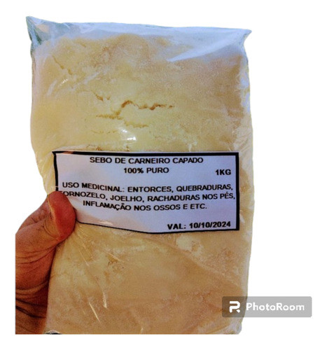 1kg Sebo De Carneiro Capado 100% Puro Granel Altíssima Quali 0