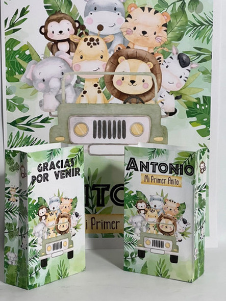 Bolsas Golosineras Personalizadas X 20 Safari Verde 1 Bolsas Golosineras Personalizadas X 20 Safari Verde 1