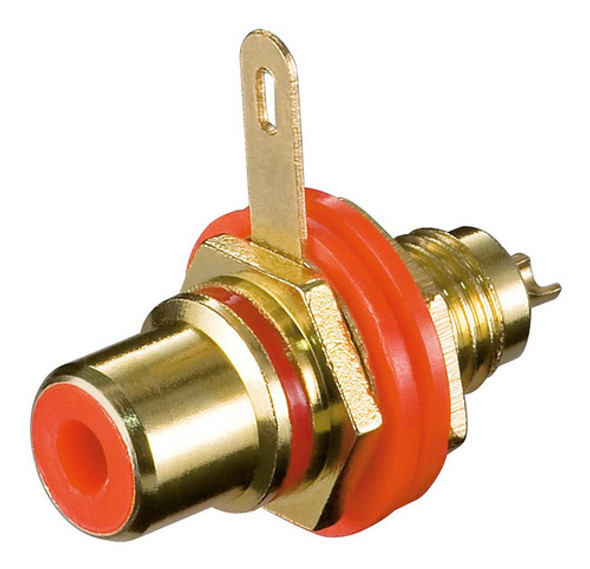 Conector Rca Jack Ficha Hembra Chasis Panel - Rojo 0