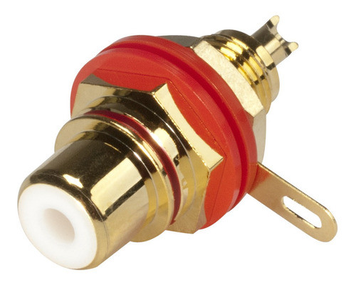 Conector Rca Jack Ficha Hembra Chasis Panel - Rojo 1