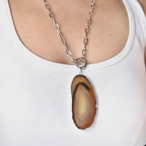 Collar Dalma Con Ágata Marrón 1