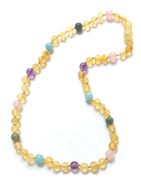Collar Ámbar Amatista Quarzo Rosa Jade Africano Aguamarina 0