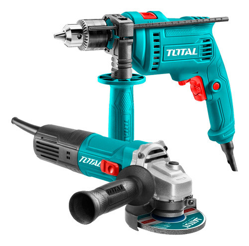 Kit Taladro Percutor 680w 13mm+ Amoladora Angular 750w Total 0