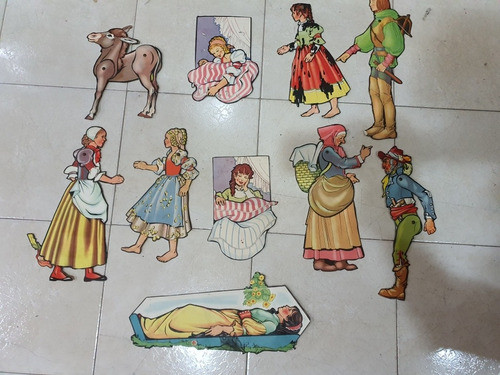 Antiguos Personajes De Cuentos En Litografia De 1930 0