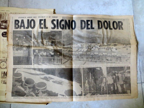 Clipping Domingo Peron X 4 Año 74 Diarios Originales 1