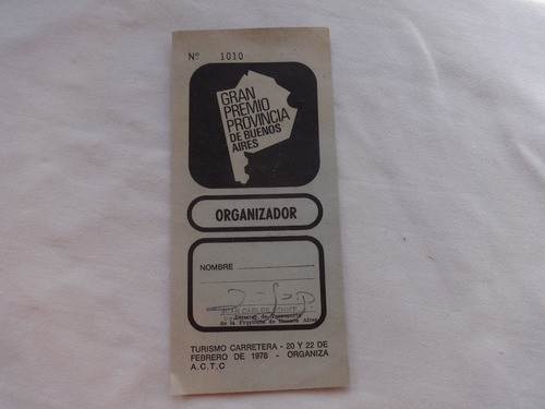 Gran Premio Turismo Carretera 1976 Entrada Actc Torin Falcon 1
